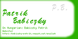 patrik babiczky business card